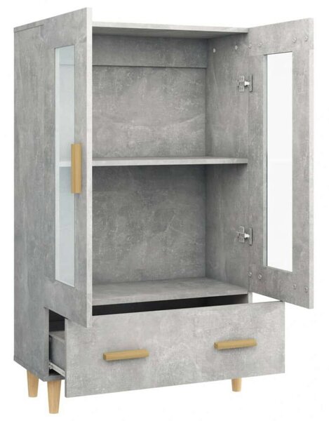 VidaXL Magasszekrény - Fa - Betonszürke - 70x31x115 cm