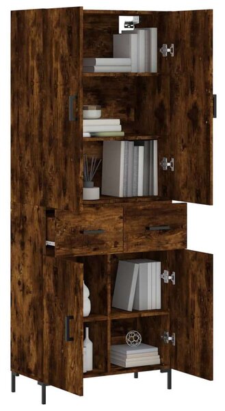 VidaXL füstös tölgy színű szerelt fa magasszekrény 69,5 x 34 x 180 cm