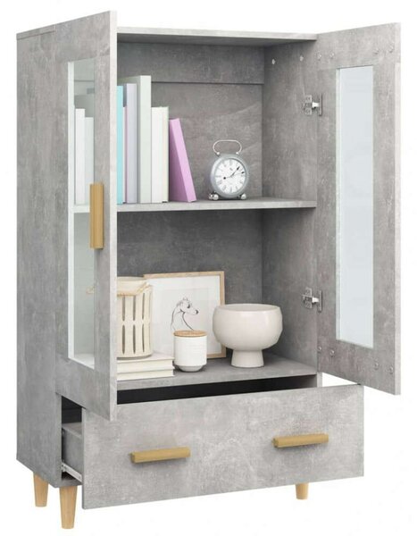 VidaXL Magasszekrény - Fa - Betonszürke - 70x31x115 cm