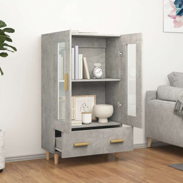 VidaXL Magasszekrény - Fa - Betonszürke - 70x31x115 cm