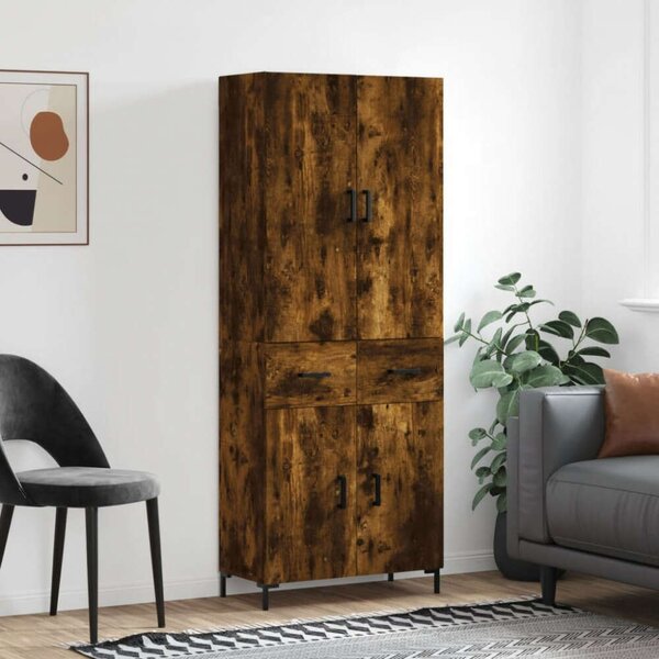 VidaXL füstös tölgy színű szerelt fa magasszekrény 69,5 x 34 x 180 cm
