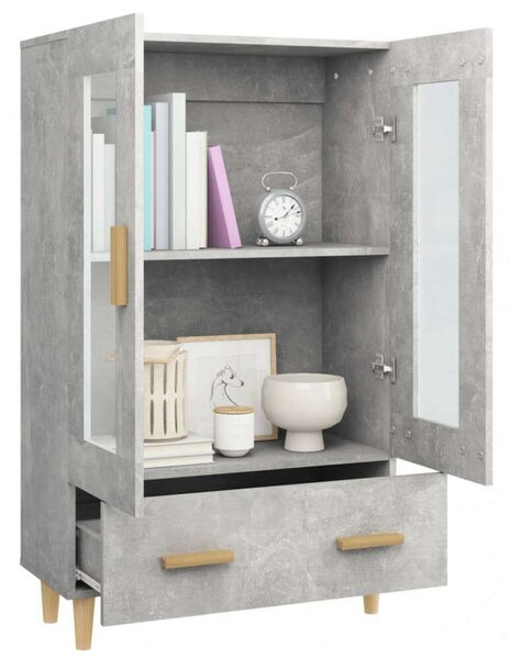 VidaXL Magasszekrény - Fa - Betonszürke - 70x31x115 cm