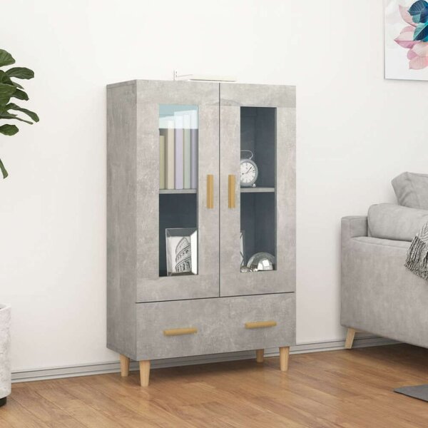 VidaXL Magasszekrény - Fa - Betonszürke - 70x31x115 cm