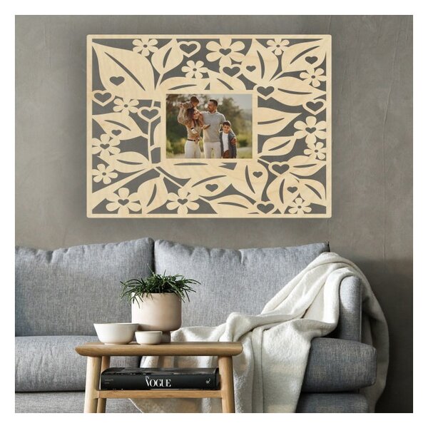 Fából készült faliképkeret - téglalap alakú - 60 x 80 cm-es méretig