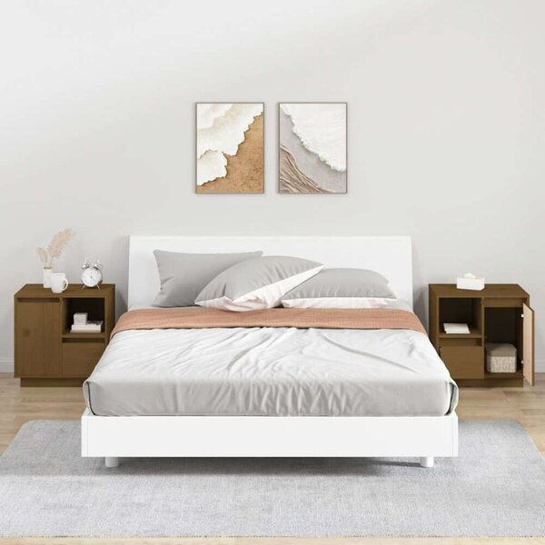 VidaXL Tömörfenyő Éjjeliszekrény - 2 db - 50x34x50 cm