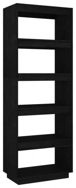 VidaXL Fekete Könyvespolc/Térelválasztó - 60x35x167 cm