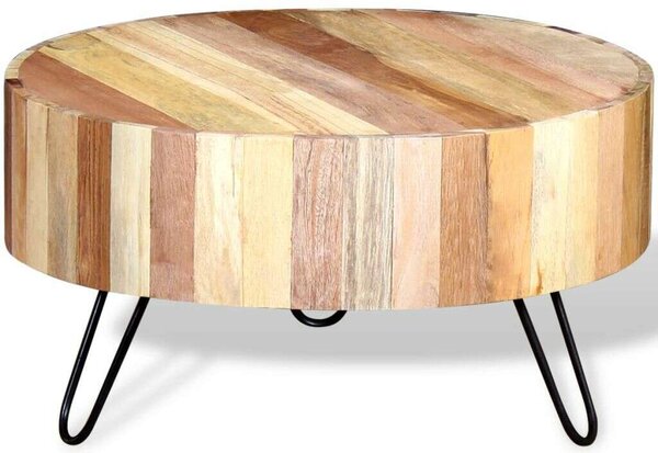 VidaXL - Rusztikus Dohányzóasztal - Újrahasznosított Fa - 70cm
