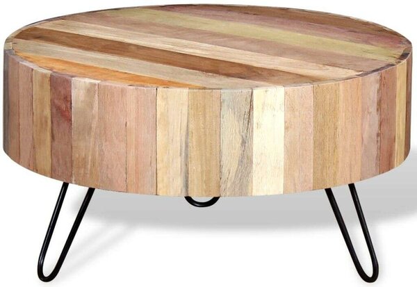 VidaXL - Rusztikus Dohányzóasztal - Újrahasznosított Fa - 70cm