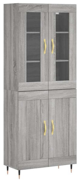 VidaXL Sonoma Szürke Fa Magasszekrény - 69,5x34x180 cm