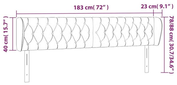VidaXL Fejtámla Szárnyakkal - Bézs - 183 cm