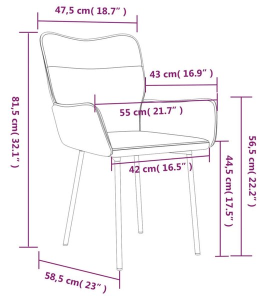 Bársony Étkezőszék - Fekete - 2 db