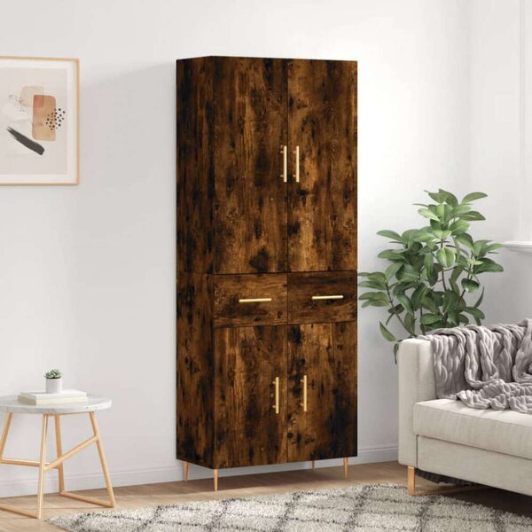 VidaXL füstös tölgy színű szerelt fa magasszekrény 69,5 x 34 x 180 cm