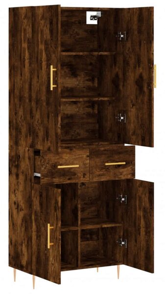 VidaXL füstös tölgy színű szerelt fa magasszekrény 69,5 x 34 x 180 cm