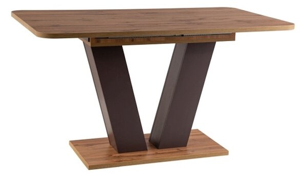 THALES szétnyitható asztal székek nélkül, 136-176x76x80, wotan tölgy/barna