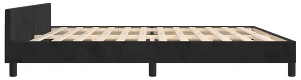 VidaXL fekete bársony ágykeret fejtámlával 200 x 200 cm