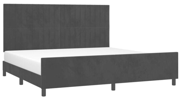 VidaXL fekete bársony ágykeret fejtámlával 200 x 200 cm
