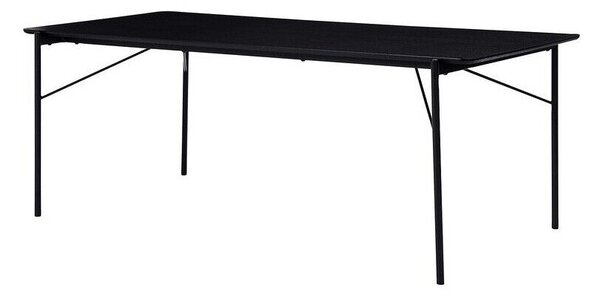 Asztal Riverton 646, Fekete, 76x90x200cm, Közepes sűrűségű farostlemez, Fém