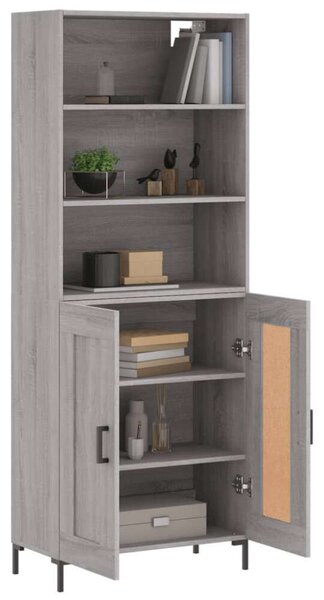 VidaXL Sonoma Szürke Fa Magasszekrény - 69,5x34x180 cm