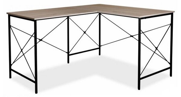 STALAS B-182 íróasztal, 140x76x120, tölgy/fekete
