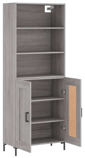 VidaXL Sonoma Szürke Fa Magasszekrény - 69,5x34x180 cm