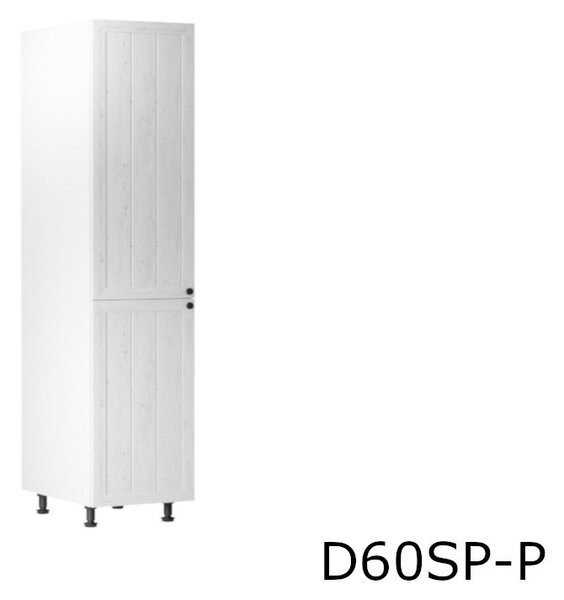 LORIENT D60R magas konyhaszekrény, 60x212x58, fehér/fenyő Andersen, jobb