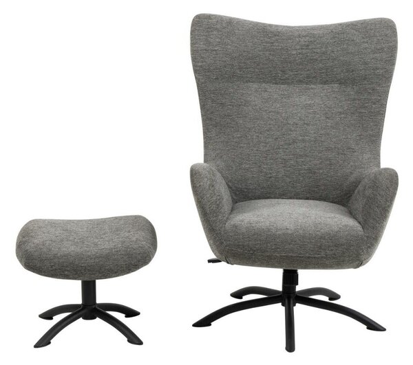 Fotel Norsica 490, Kárpit, 105x76x86cm, Szürke, Fekete