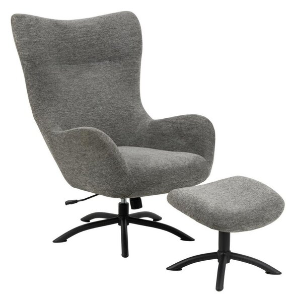 Fotel Norsica 490, Kárpit, 105x76x86cm, Szürke, Fekete