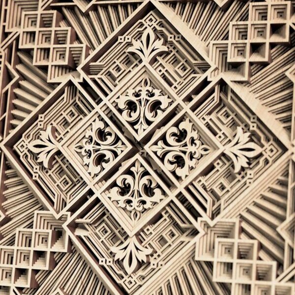 Exkluzív mandala falfestmény 3D négyzet - KREJDER