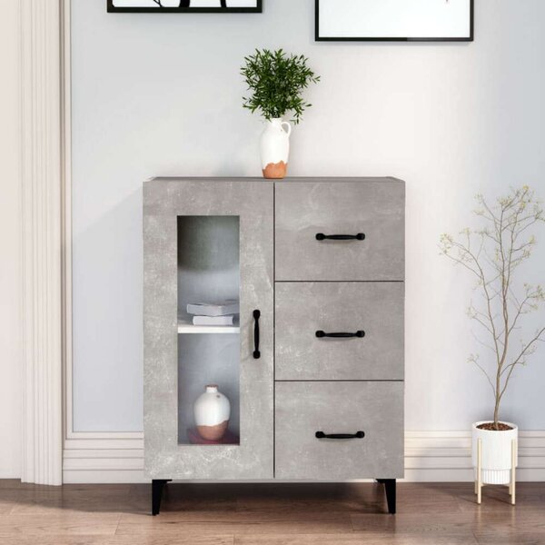 VidaXL betonszürke szerelt fa tálalószekrény 69,5 x 34 x 90 cm