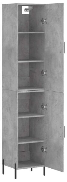 Modern Magas Szekrény - Beton Szürke - 34,5x34x180 cm