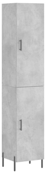 Modern Magas Szekrény - Beton Szürke - 34,5x34x180 cm