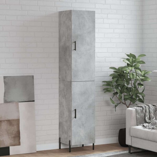 Modern Magas Szekrény - Beton Szürke - 34,5x34x180 cm