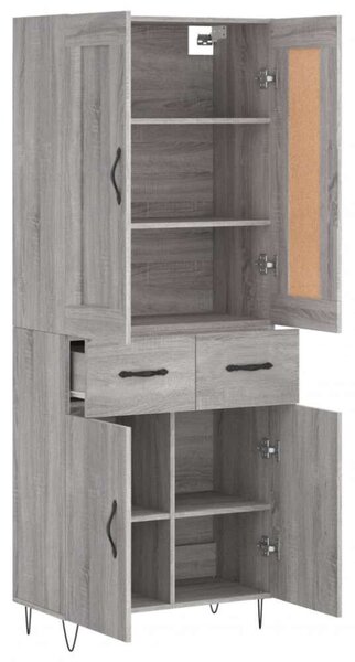 VidaXL szürke sonoma szerelt fa magasszekrény 69,5 x 34 x 180 cm