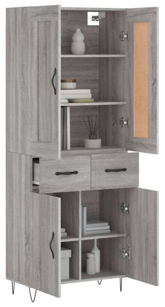 VidaXL szürke sonoma szerelt fa magasszekrény 69,5 x 34 x 180 cm