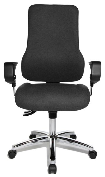 Topstar Sitness 55 szinkronmechanikás irodai szék, állítható magasságú karfával, sötétszürke