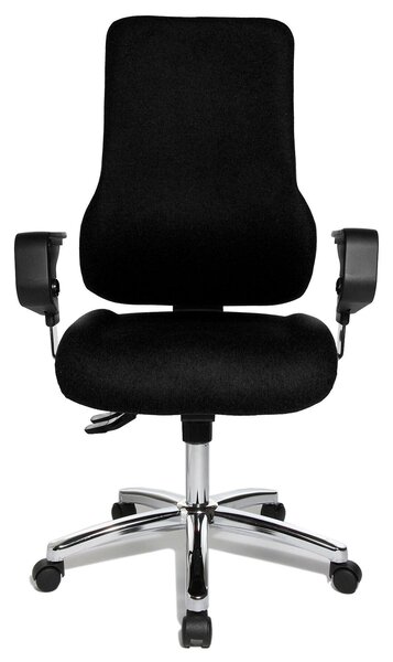Topstar Sitness 55 szinkronmechanikás irodai szék, állítható magasságú karfával, fekete