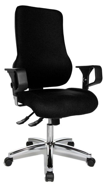 Topstar Sitness 55 szinkronmechanikás irodai szék, állítható magasságú karfával, fekete