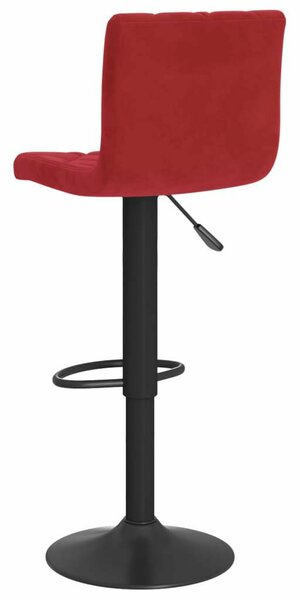 VidaXL Bordó Bársonybárszék - 2 db
