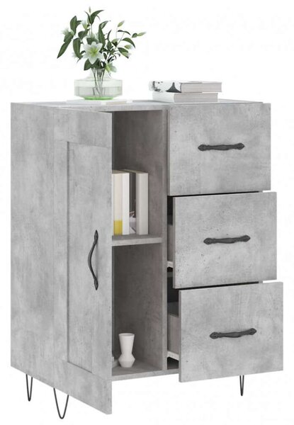 VidaXL Tálalószekrény - Beton Szürke - 69,5x34x90 cm