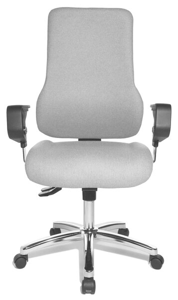 Topstar Sitness 55 szinkronmechanikás irodai szék, állítható magasságú karfával, világosszürke