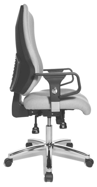 Topstar Sitness 55 szinkronmechanikás irodai szék, állítható magasságú karfával, világosszürke