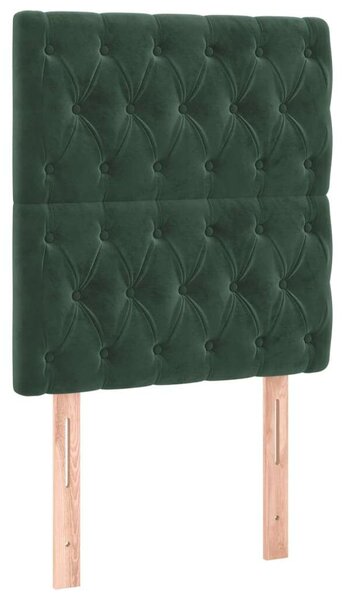 VidaXL sötétzöld bársony ágykeret fejtámlával 80 x 200 cm