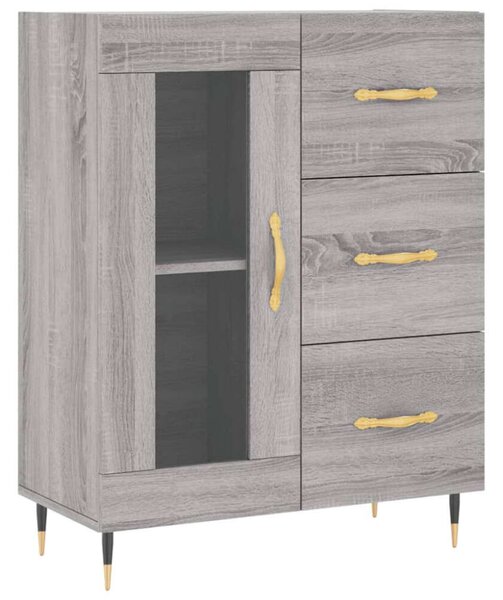 VIDAXL Sonoma Szürke Magasszekrény - 69,5x34x180 cm