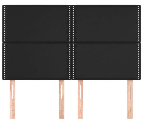 VidaXL Fejtámla Szett - 4 db Fekete Műbőr - 72x5x78/88cm