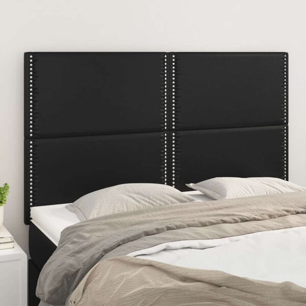VidaXL Fejtámla Szett - 4 db Fekete Műbőr - 72x5x78/88cm