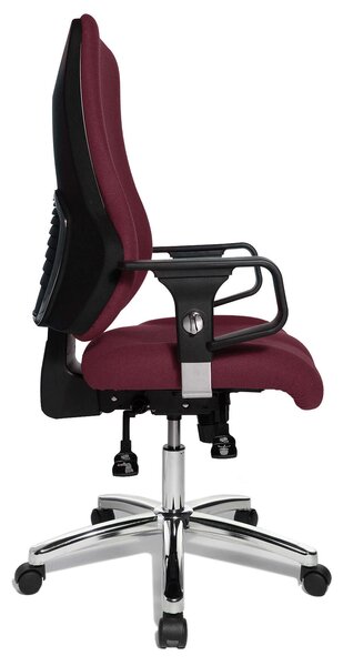 Topstar Sitness 55 szinkronmechanikás irodai szék, állítható magasságú karfával, bordó