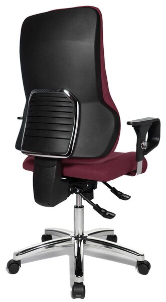 Topstar Sitness 55 szinkronmechanikás irodai szék, állítható magasságú karfával, bordó