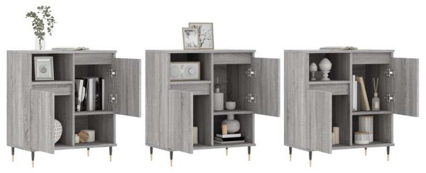 VidaXL Sonoma Szürke Modern Tálalószekrény - 3 részes