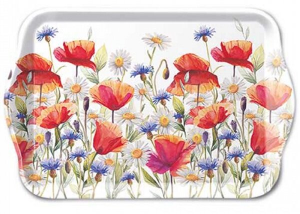 Poppies and cornflowers műanyag kistálca 13x21cm