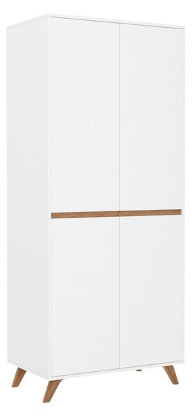 Gardróbszekrény Mavenoa 105, Laminált forgácslap, 197x80x52cm, Arany tölgy, Fehér